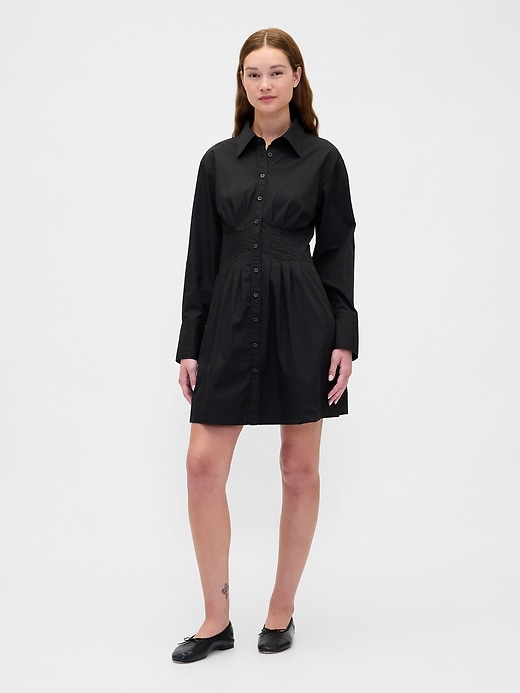 robe chemise courte plissée