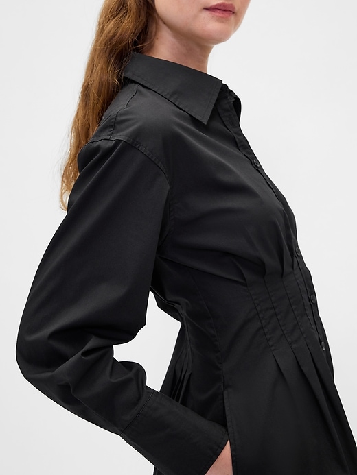 robe chemise courte plissée