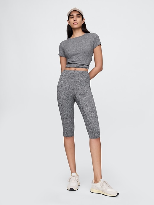 leggings courts en jersey lisse gapfit taille haute