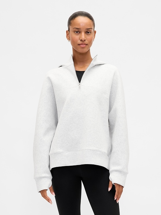 sweat à capuche oversize gapfit à fermeture éclair quart de tour