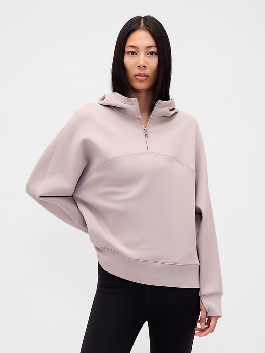 sweat à capuche oversize gapfit à fermeture éclair quart de tour