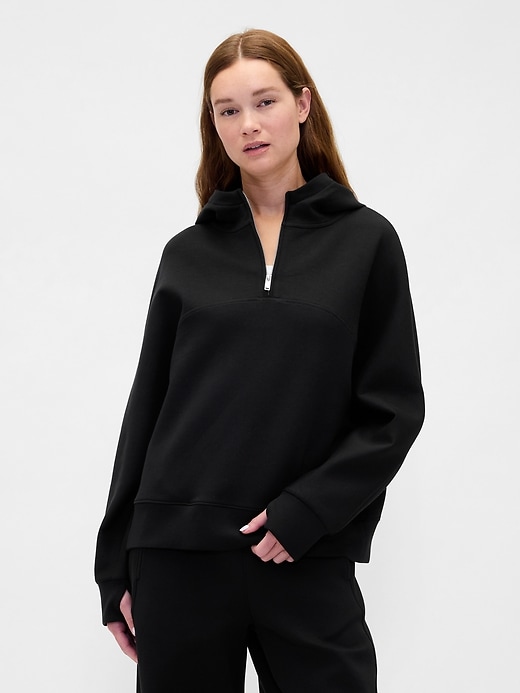 sweat à capuche oversize gapfit à fermeture éclair quart de tour