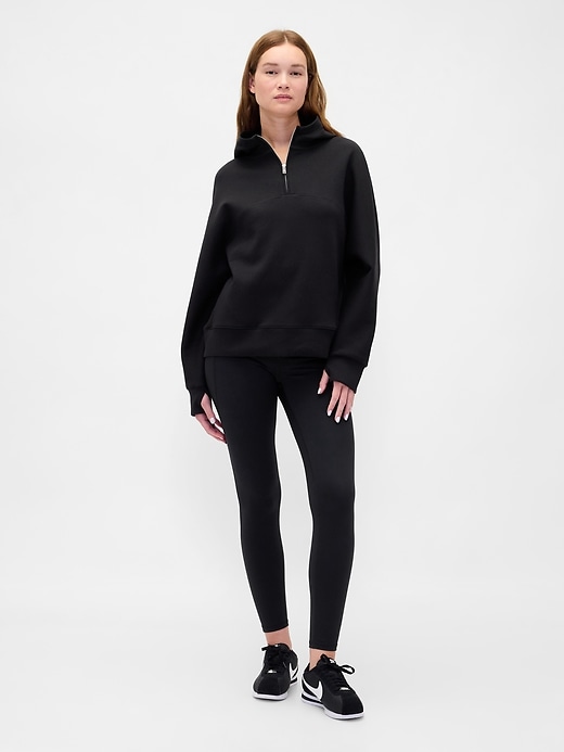 sweat à capuche oversize gapfit à fermeture éclair quart de tour