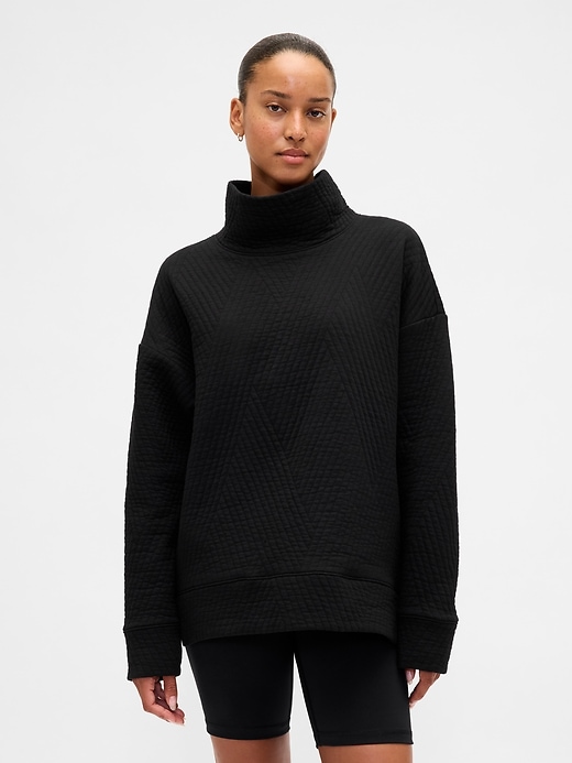 pull gapfit matelassé en maille jacquard à col montant