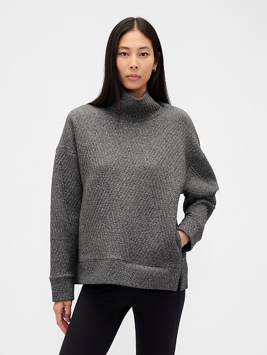 pull gapfit matelassé en maille jacquard à col montant