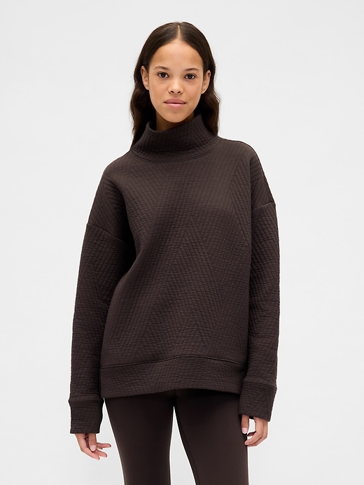pull gapfit matelassé en maille jacquard à col montant