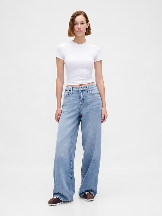jean baggy ultra-doux taille mi-haute