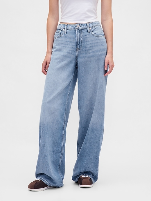 jean baggy ultra-doux taille mi-haute