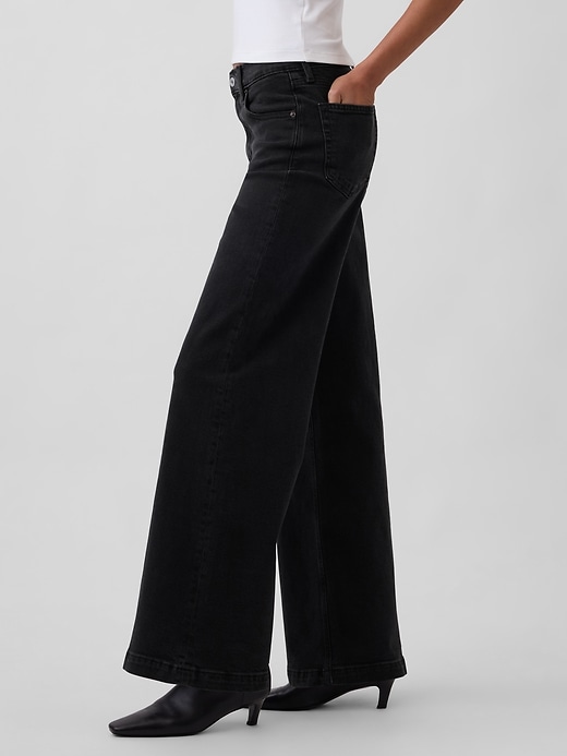 jean taille haute à jambes larges