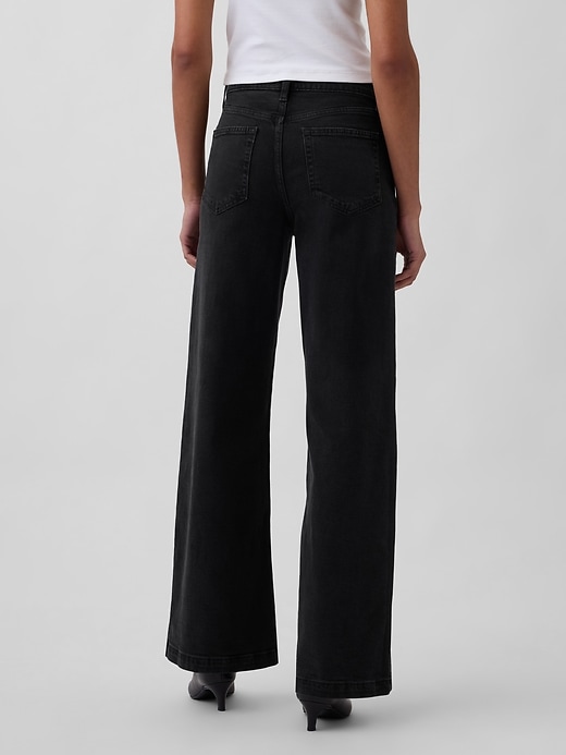 jean taille haute à jambes larges