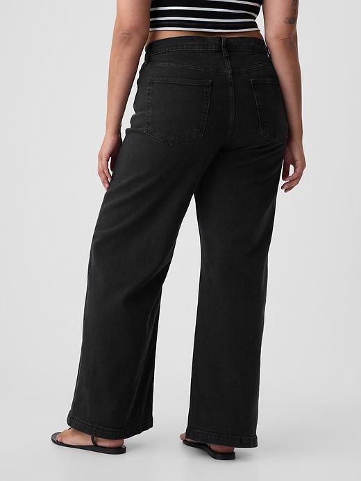 jean taille haute à jambes larges