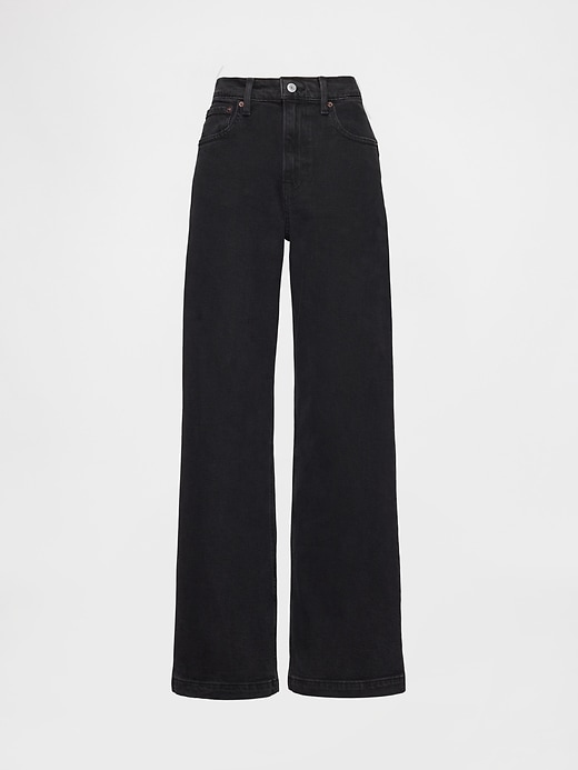 jean taille haute à jambes larges