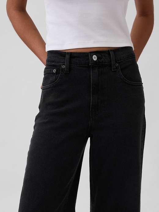 jean taille haute à jambes larges