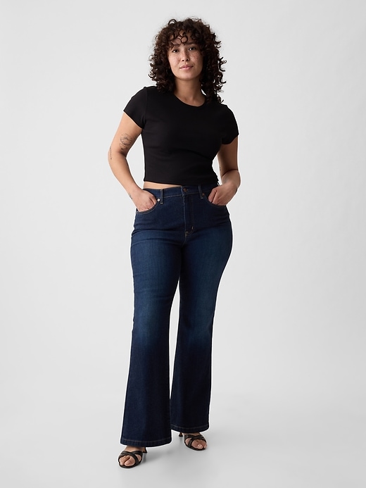jean évasé taille haute années 70