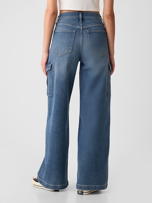 jean cargo taille haute à jambes larges