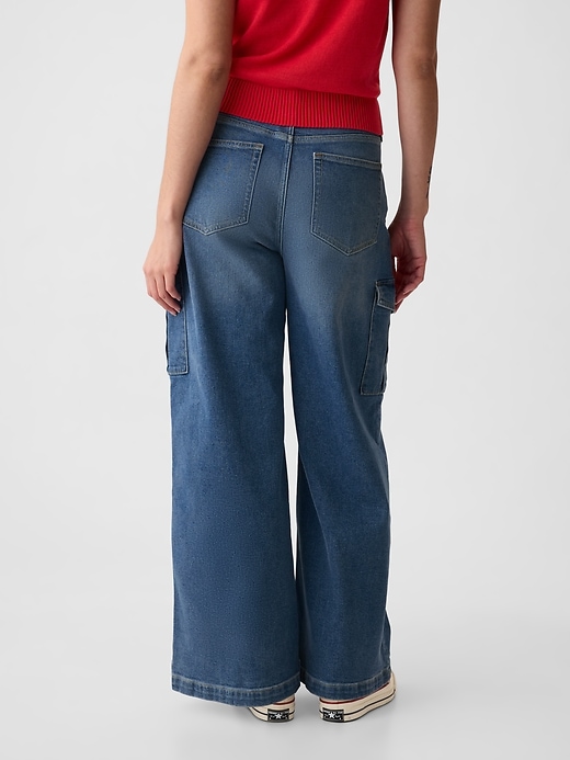 jean cargo taille haute à jambes larges