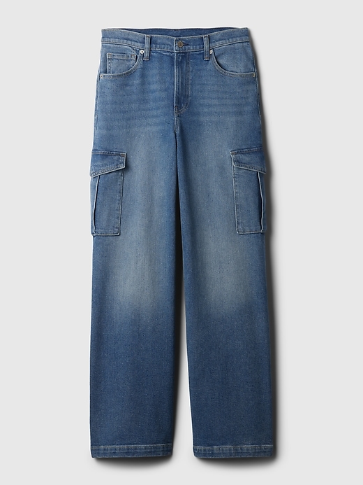 jean cargo taille haute à jambes larges
