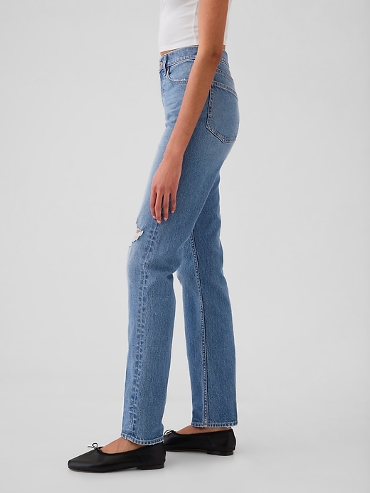 jean slim droit taille haute années 90