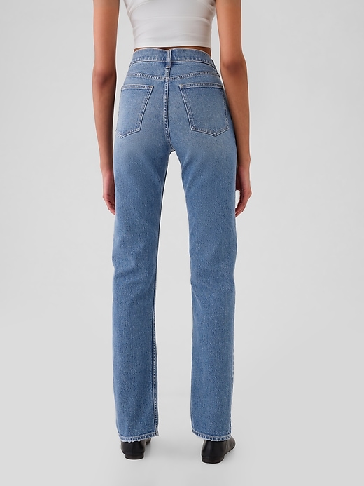 jean slim droit taille haute années 90