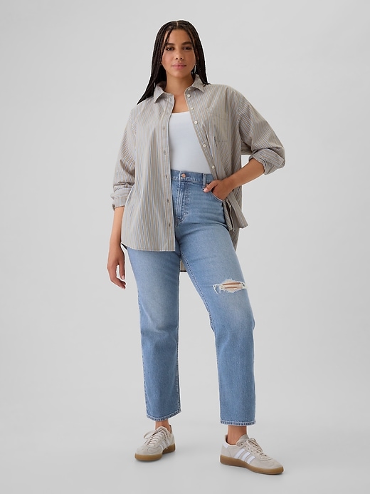 jean slim droit taille haute années 90