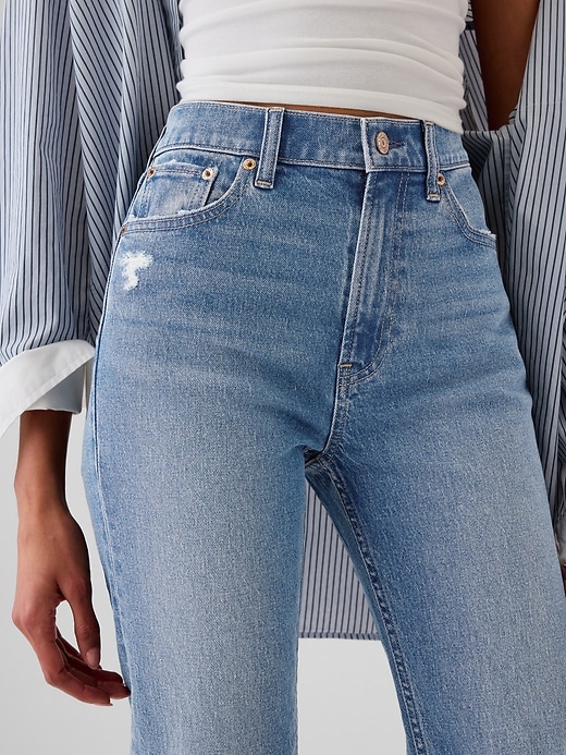 jean slim droit taille haute années 90