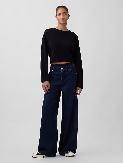 jean baggy ultra-doux taille mi-haute