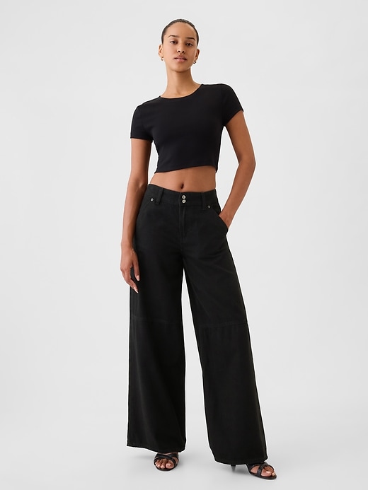 jean baggy ultra-doux taille mi-haute