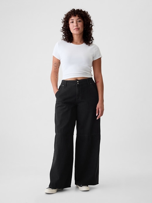 jean baggy ultra-doux taille mi-haute