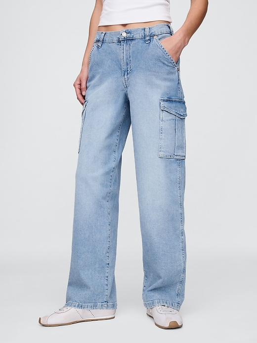 jean cargo ample taille mi-haute années 90