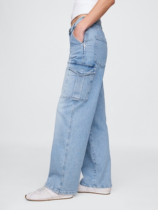 jean cargo ample taille mi-haute années 90