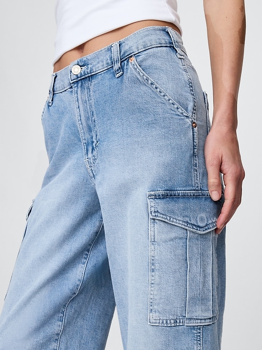 jean cargo ample taille mi-haute années 90