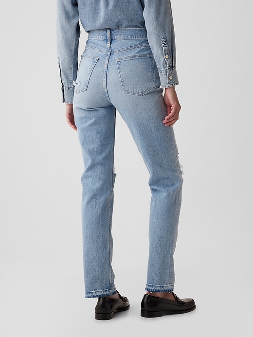 jean droit taille haute et échancré