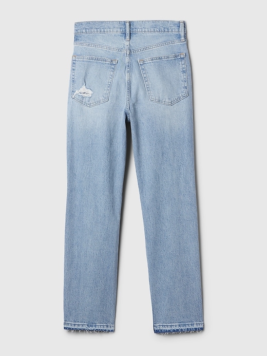 jean droit taille haute et échancré