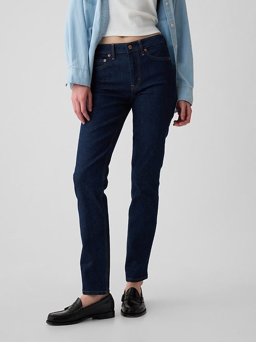 jean slim vintage taille mi-haute