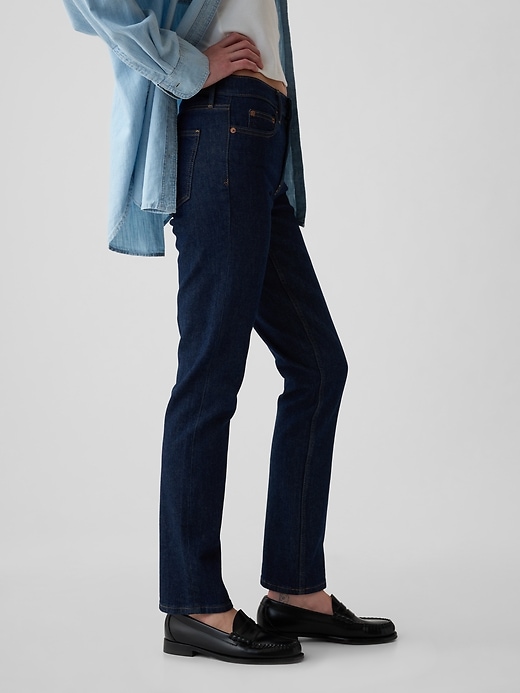 jean slim vintage taille mi-haute
