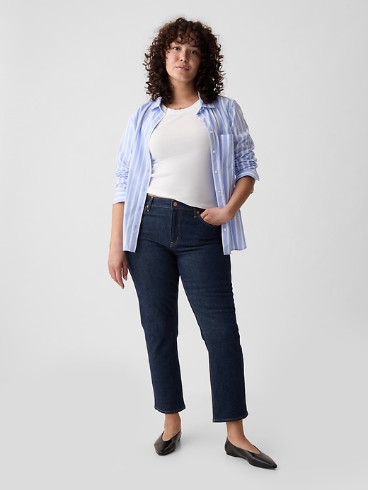 jean slim vintage taille mi-haute