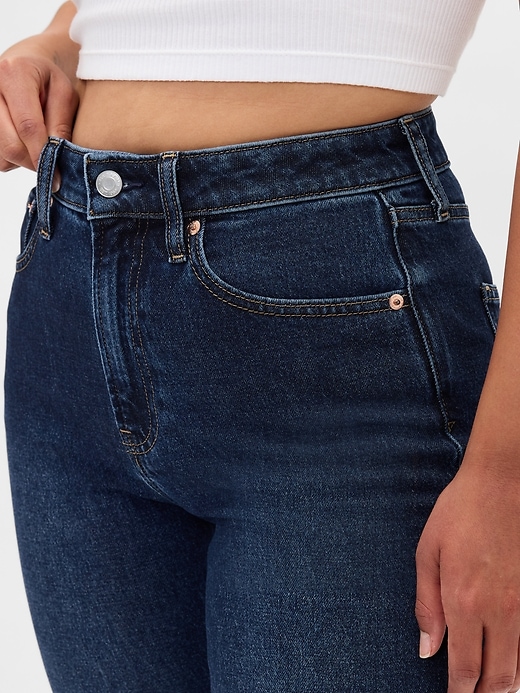 jean slim droit taille haute pour femmes rondes style années 90