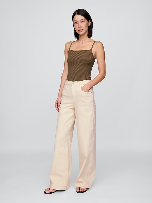 jean taille haute à jambes larges