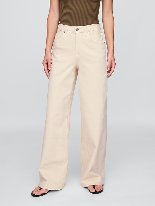 jean taille haute à jambes larges