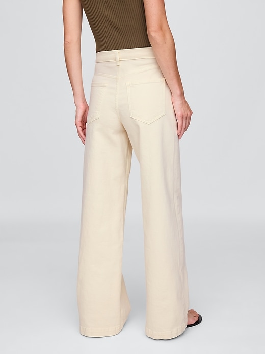 jean taille haute à jambes larges