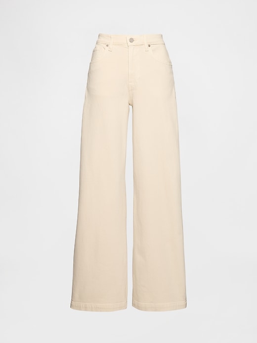 jean taille haute à jambes larges
