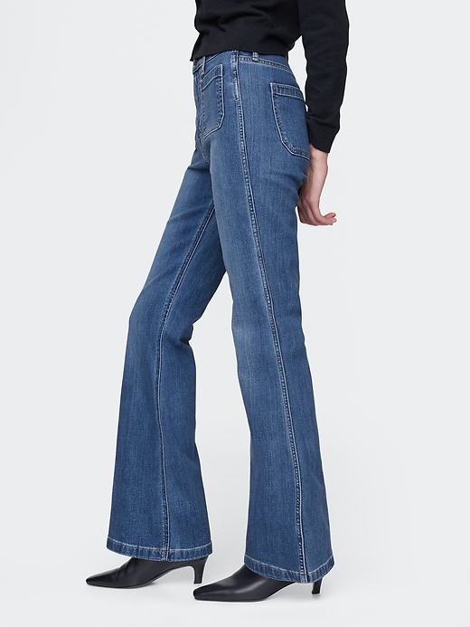 jean évasé taille haute années 70