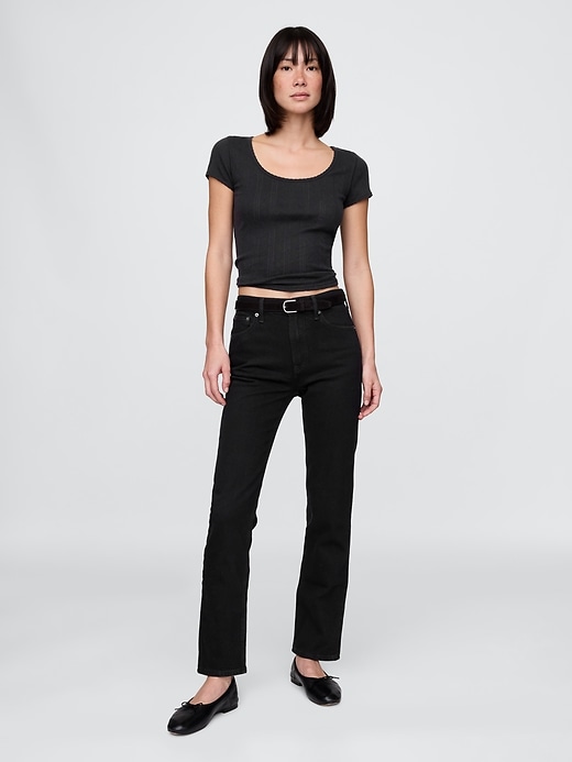 jean slim droit taille haute années 90
