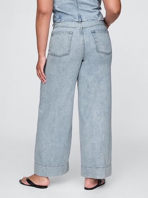 pantalon baggy en denim ultra-doux taille mi-haute
