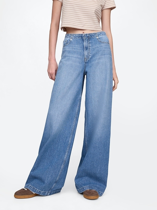 jean baggy ultra-doux taille mi-haute