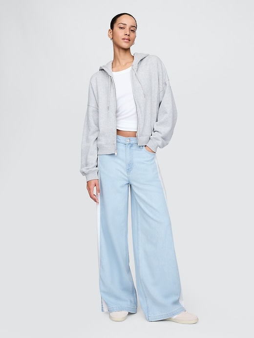jean baggy ultra-doux taille mi-haute