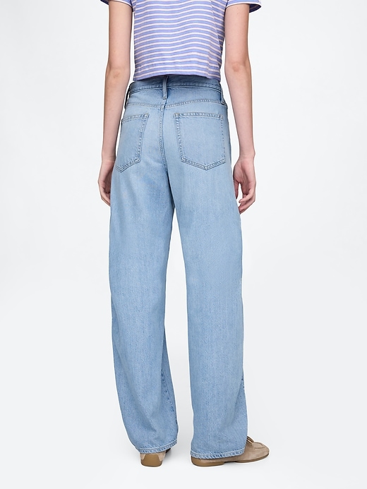 jean taille haute ultra-doux à tonneau