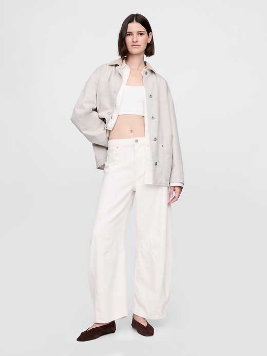jean taille haute ultra-doux à motif fer à cheval