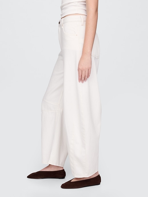 jean taille haute ultra-doux à motif fer à cheval