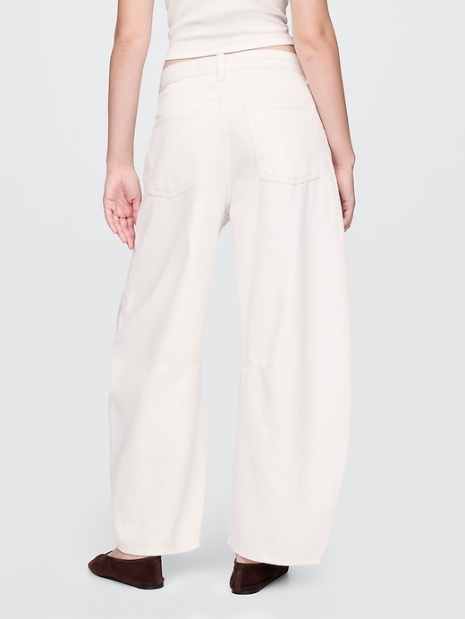 jean taille haute ultra-doux à motif fer à cheval